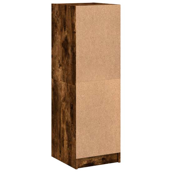 Avila Wooden Office Cabinet With 3 Glass Doors In Smoked Oak