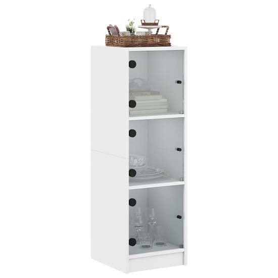 Avila Wooden Office Cabinet With 3 Glass Doors In White