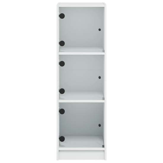 Avila Wooden Office Cabinet With 3 Glass Doors In White