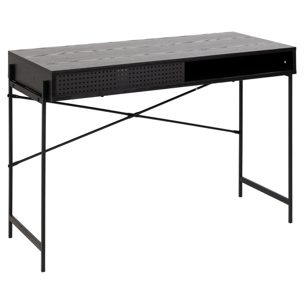 Avila Wooden Laptop Desk With 1 Sliding Door In Ash Black