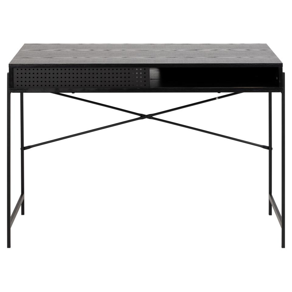 Avila Wooden Laptop Desk With 1 Sliding Door In Ash Black
