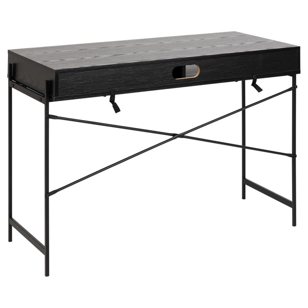 Avila Wooden Laptop Desk With 1 Sliding Door In Ash Black