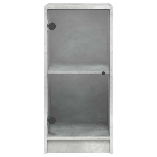 Avila Wooden Office Cabinet With 1 Glass Door In Concrete Grey