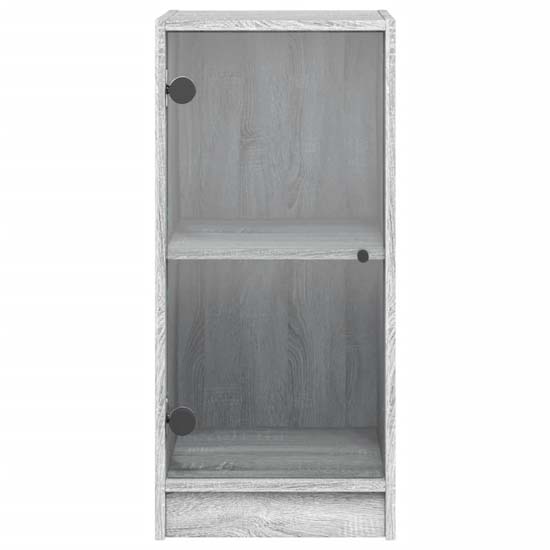 Avila Wooden Office Cabinet With 1 Glass Door In Grey Sonoma