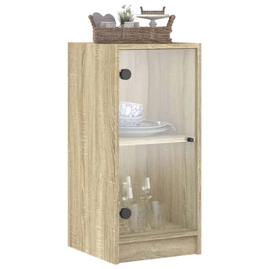 Avila Wooden Office Cabinet With 1 Glass Door In Sonoma Oak