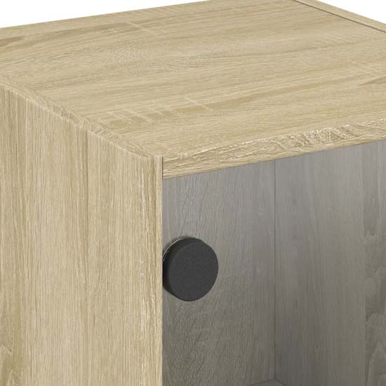 Avila Wooden Office Cabinet With 1 Glass Door In Sonoma Oak