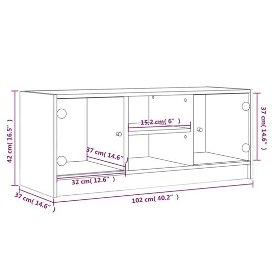 Avila Wooden TV Stand With 2 Glass Doors In Sonoma Oak
