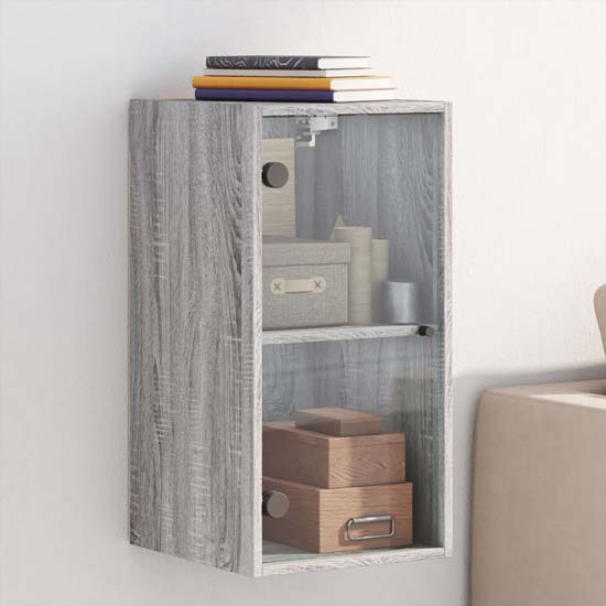 Read more about Avila wooden wall cabinet with 1 glass door in grey sonoma oak