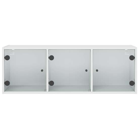 Avila Wooden Wall Cabinet With 3 Glass Doors In White
