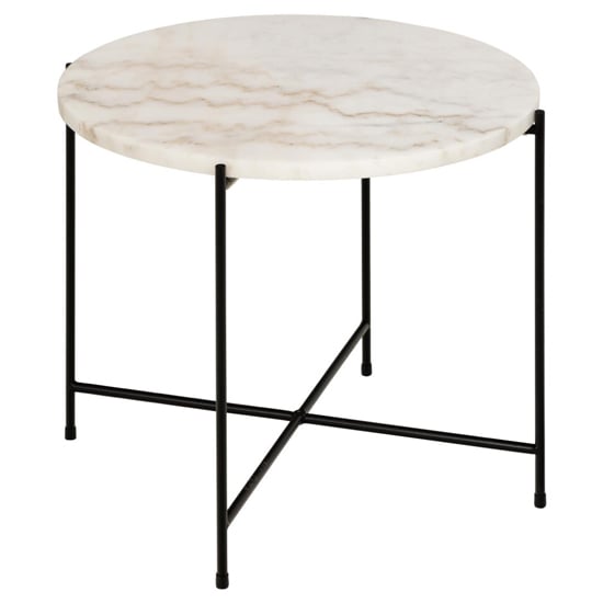 Avilla Marble Stone Side Table Large In White Guangxi