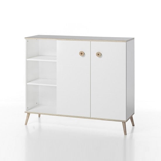 Read more about Avira wooden childrens storage cabinet in alpine white and oak