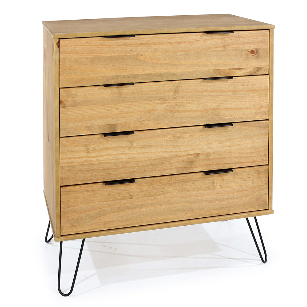 Avoch Wide Wooden Chest Of 4 Drawers In Oak