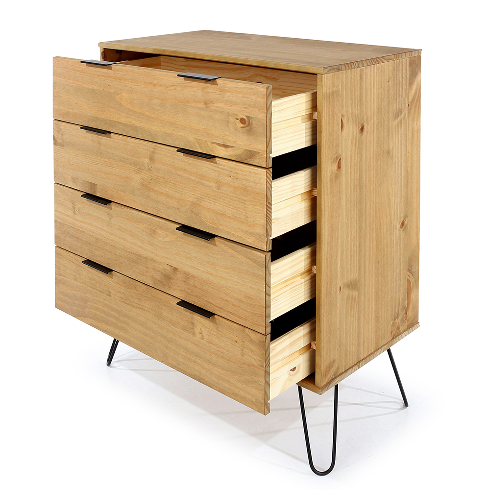 Avoch Wide Wooden Chest Of 4 Drawers In Oak