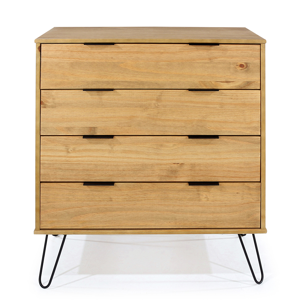 Avoch Wide Wooden Chest Of 4 Drawers In Oak