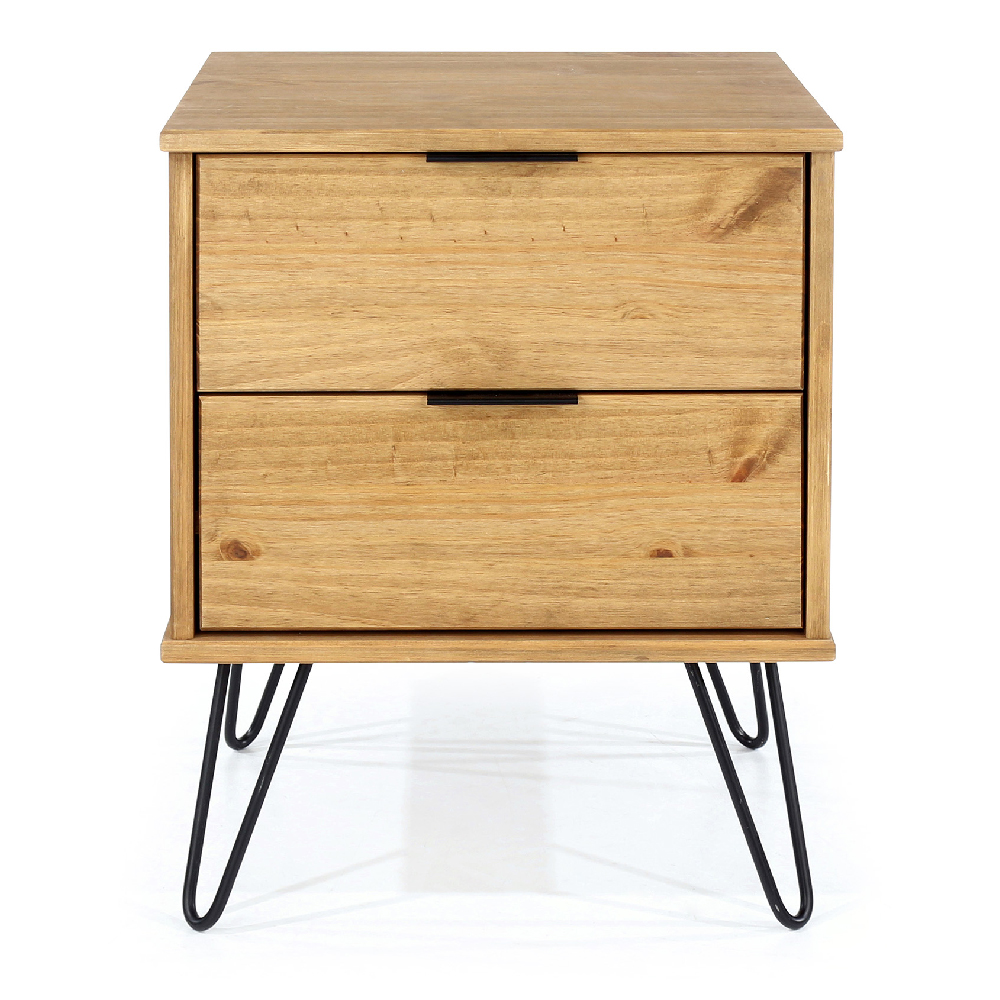 Avoch Wooden Bedside Cabinet With 2 Drawers In Oak