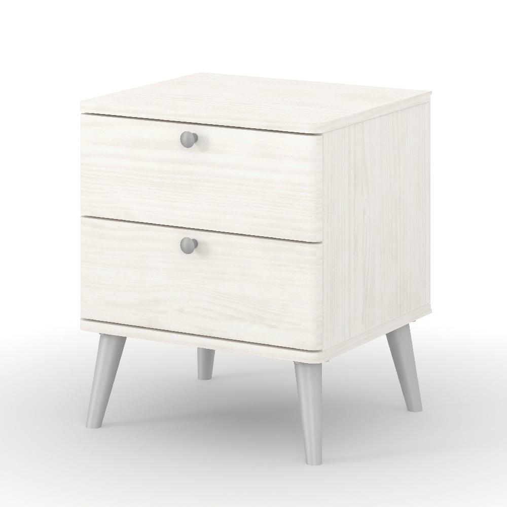 Avoch Wooden Bedside Cabinet With 2 Drawers In White