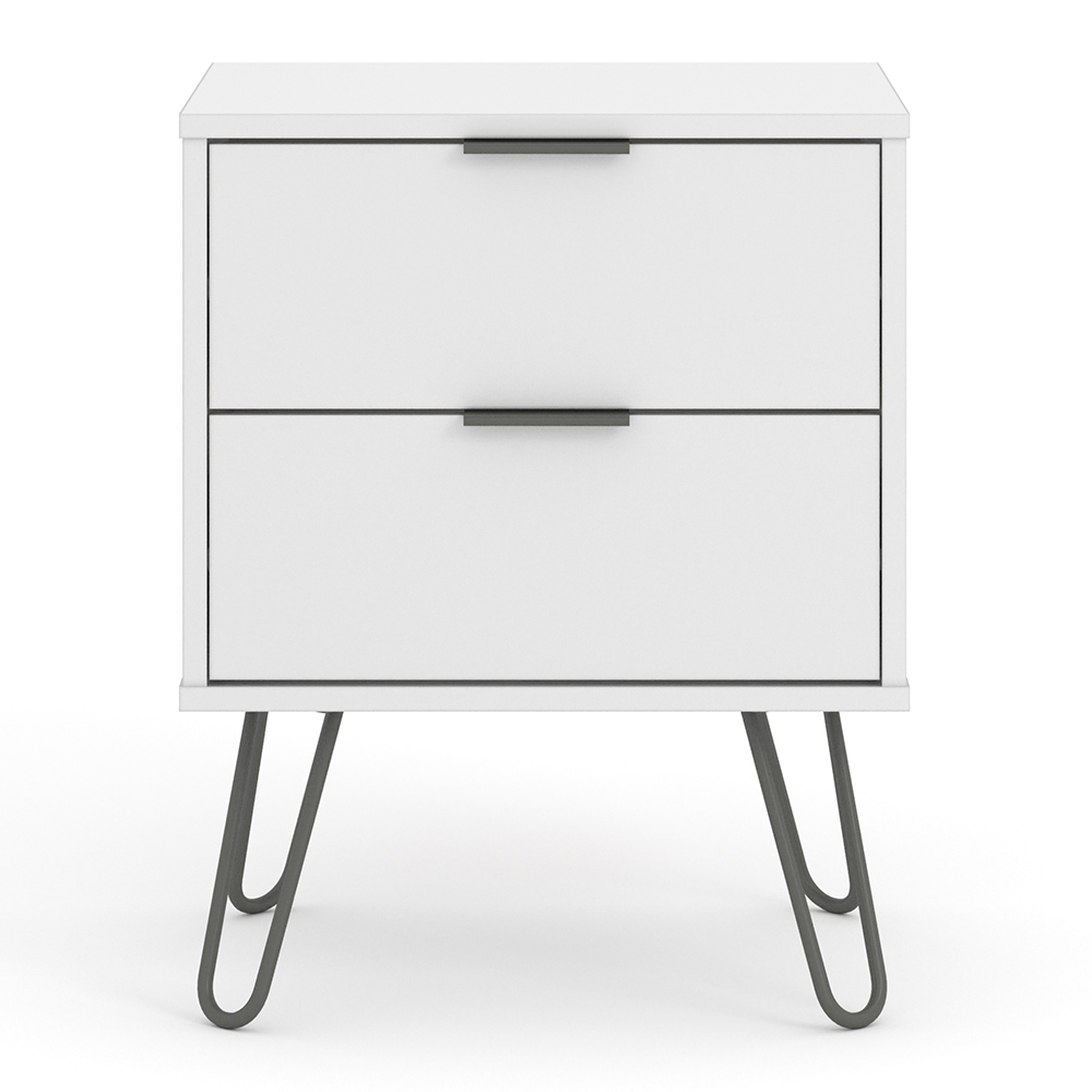 Avoch Wooden Bedside Cabinet With 2 Drawers In White