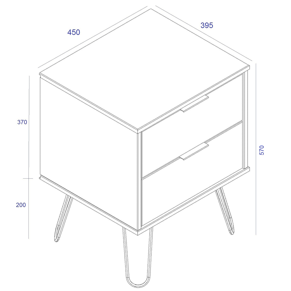Avoch Wooden Bedside Cabinet With 2 Drawers In White