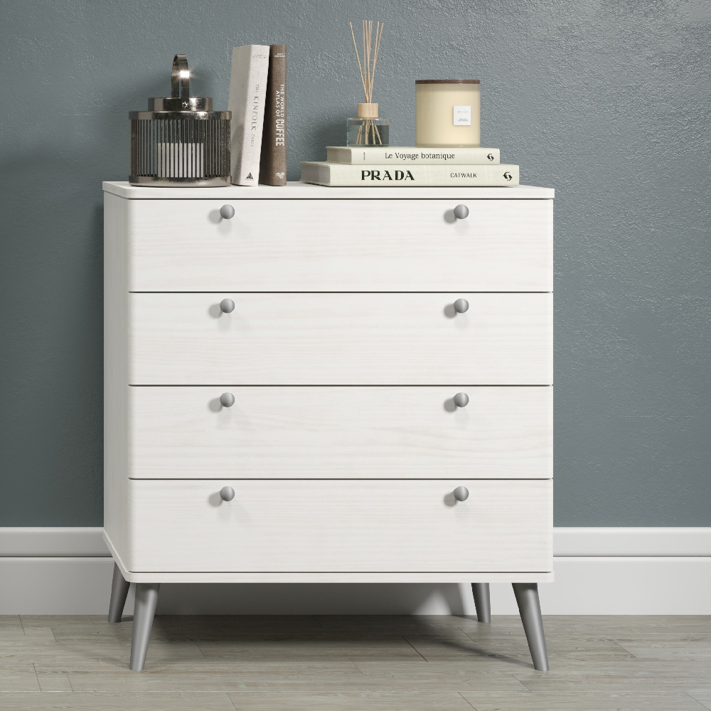 Read more about Avoch wooden chest of 4 drawers in white
