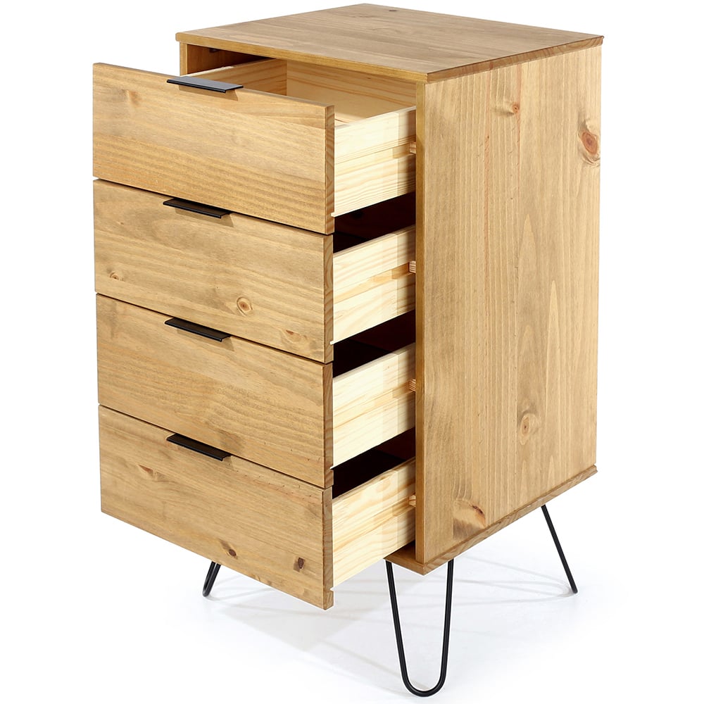 Avoch Narrow Wooden Chest Of 4 Drawers In Oak
