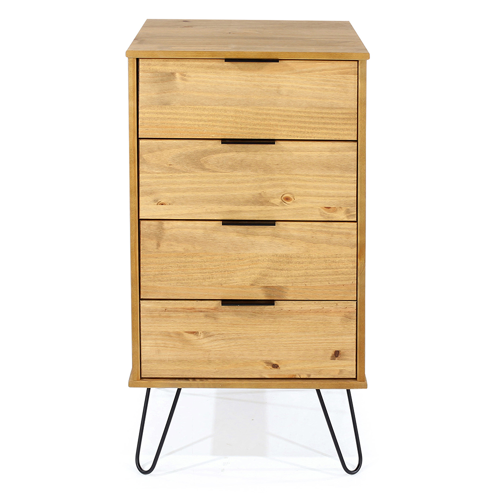 Avoch Narrow Wooden Chest Of 4 Drawers In Oak