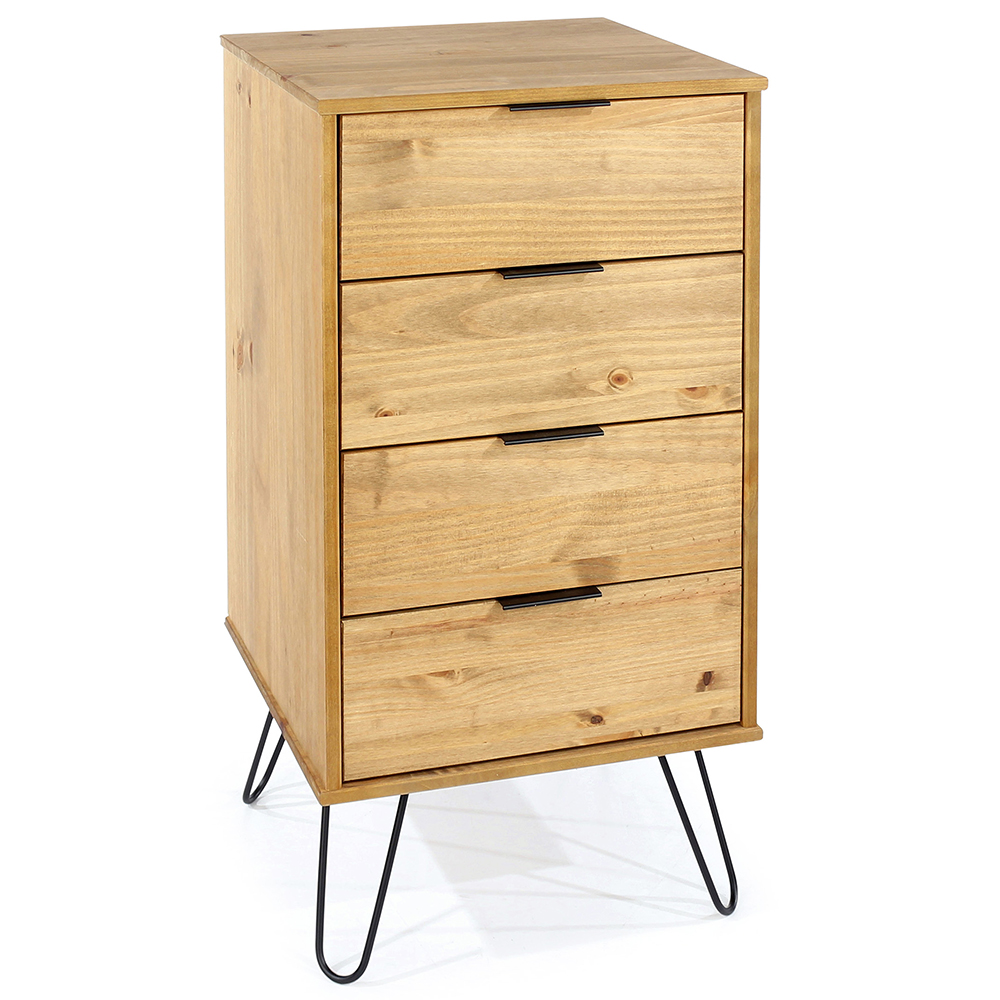 Avoch Narrow Wooden Chest Of 4 Drawers In Oak