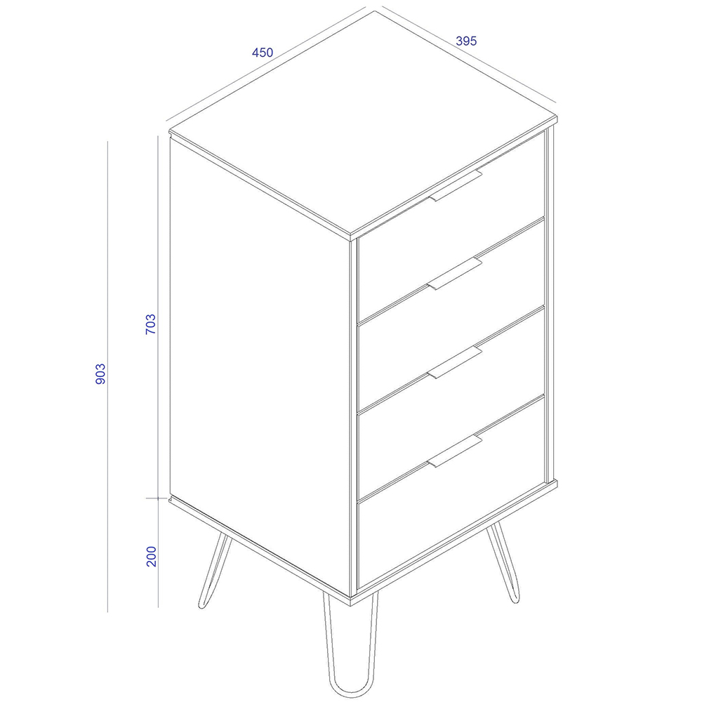 Avoch Narrow Wooden Chest Of 4 Drawers In Oak