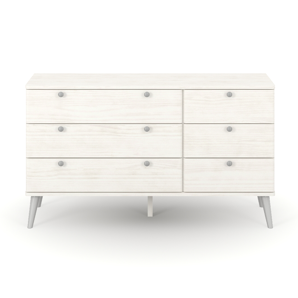 Avoch Wooden Chest Of 6 Drawers With Metal Legs In White