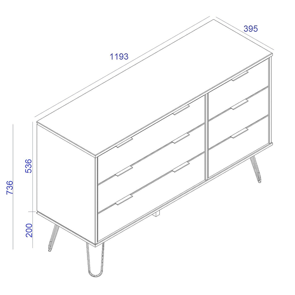 Avoch Wooden Chest Of 6 Drawers In White