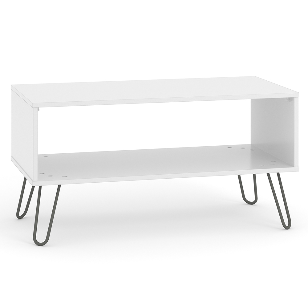 Avoch Wooden Coffee Table With Undershelf In White