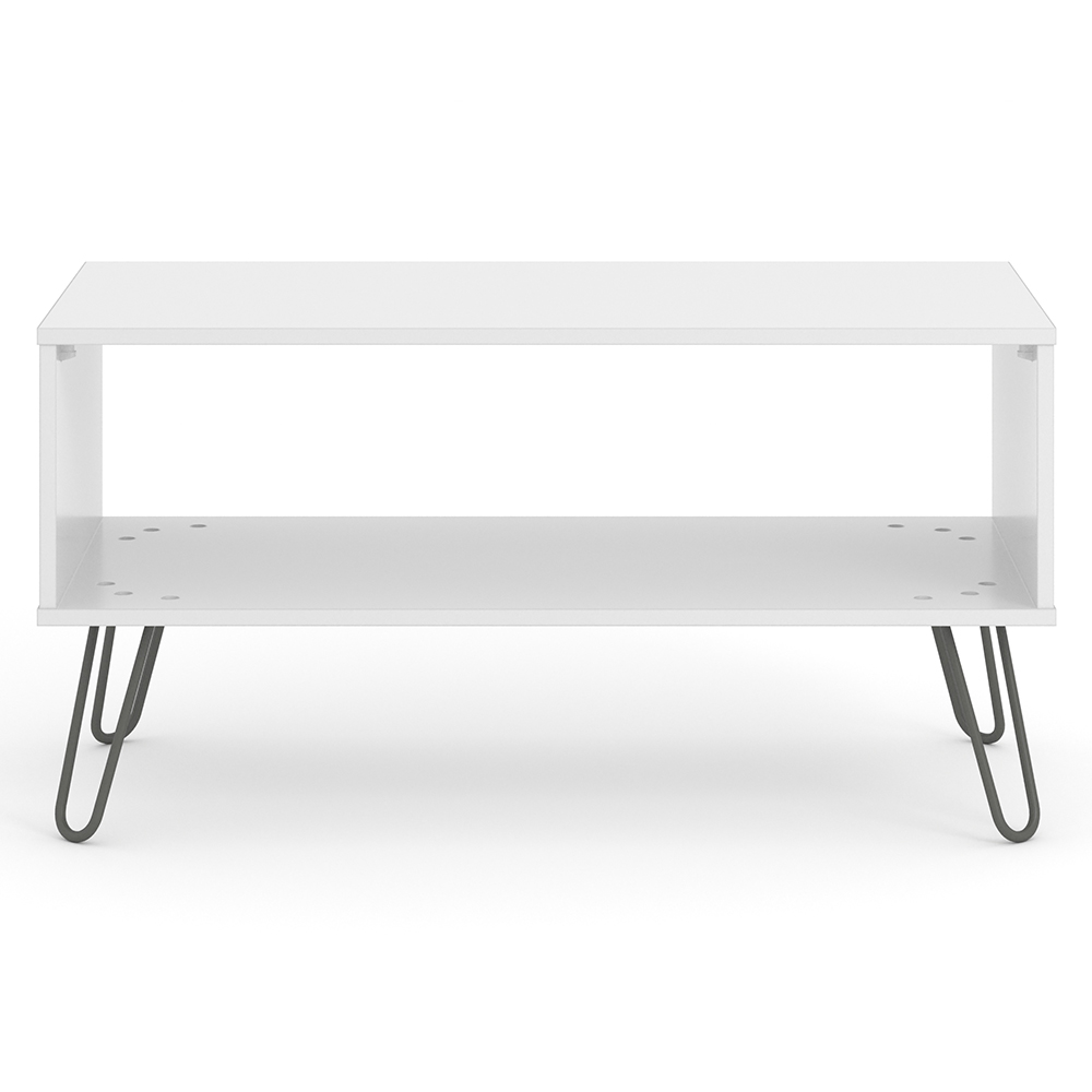 Avoch Wooden Coffee Table With Undershelf In White