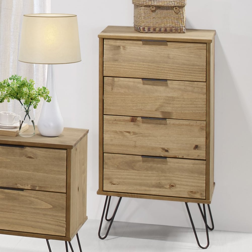 Read more about Avoch wooden narrow chest of 4 drawers in oak
