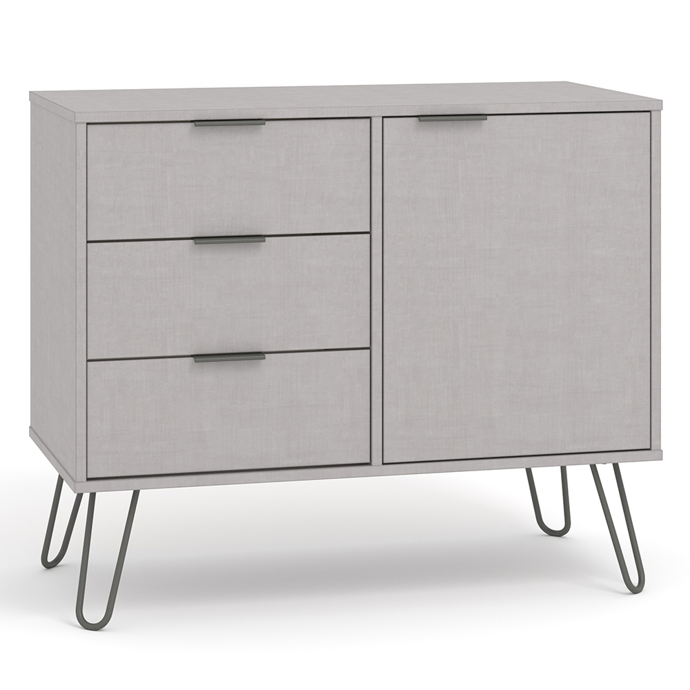 avoch wooden sideboard with 1 door 3 drawers in grey