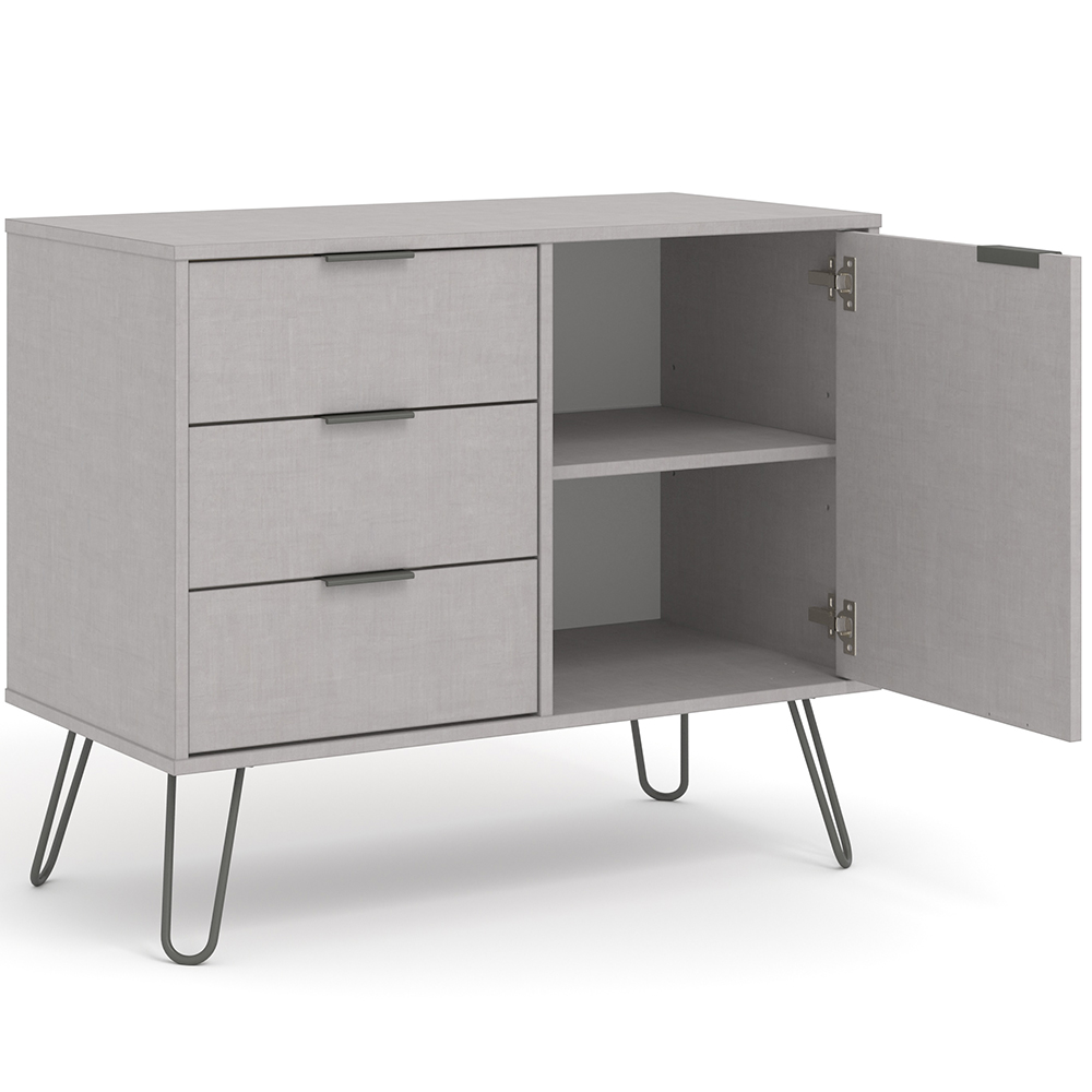 Avoch Wooden Sideboard With 1 Door 3 Drawers In Grey