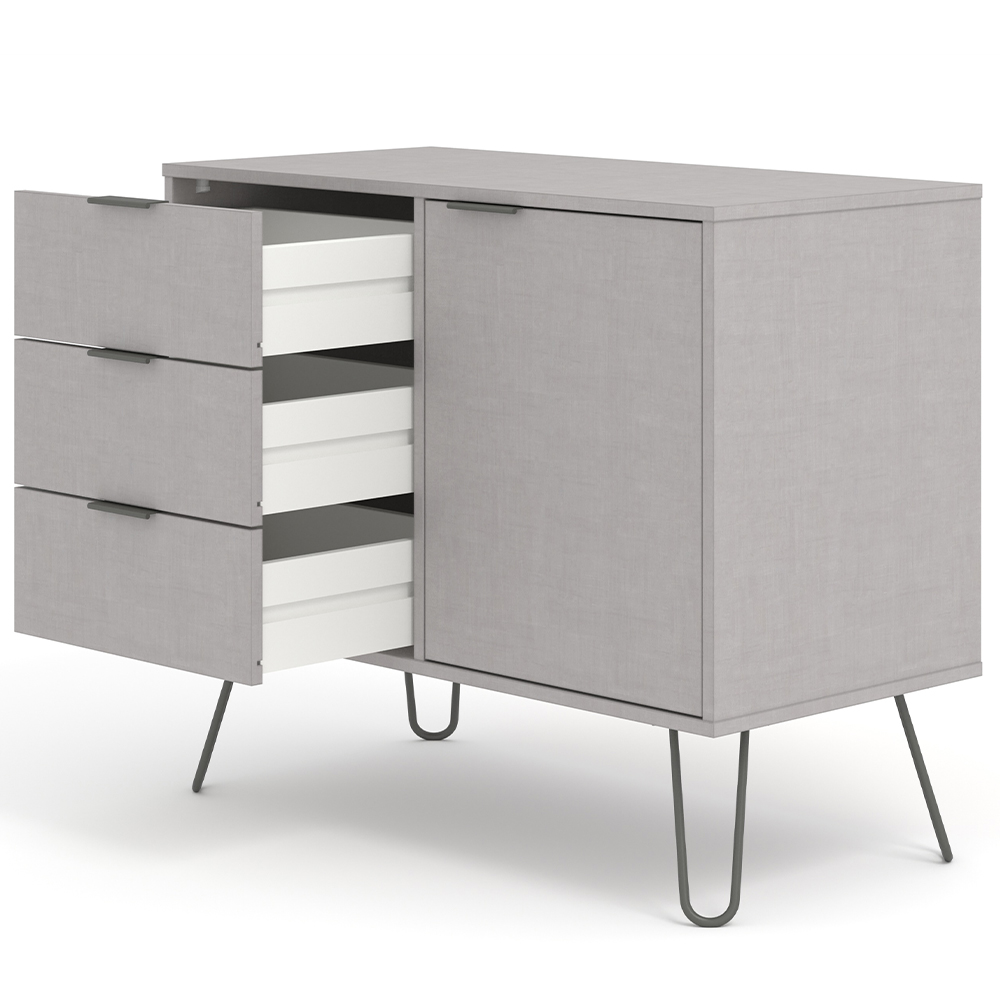 Avoch Wooden Sideboard With 1 Door 3 Drawers In Grey