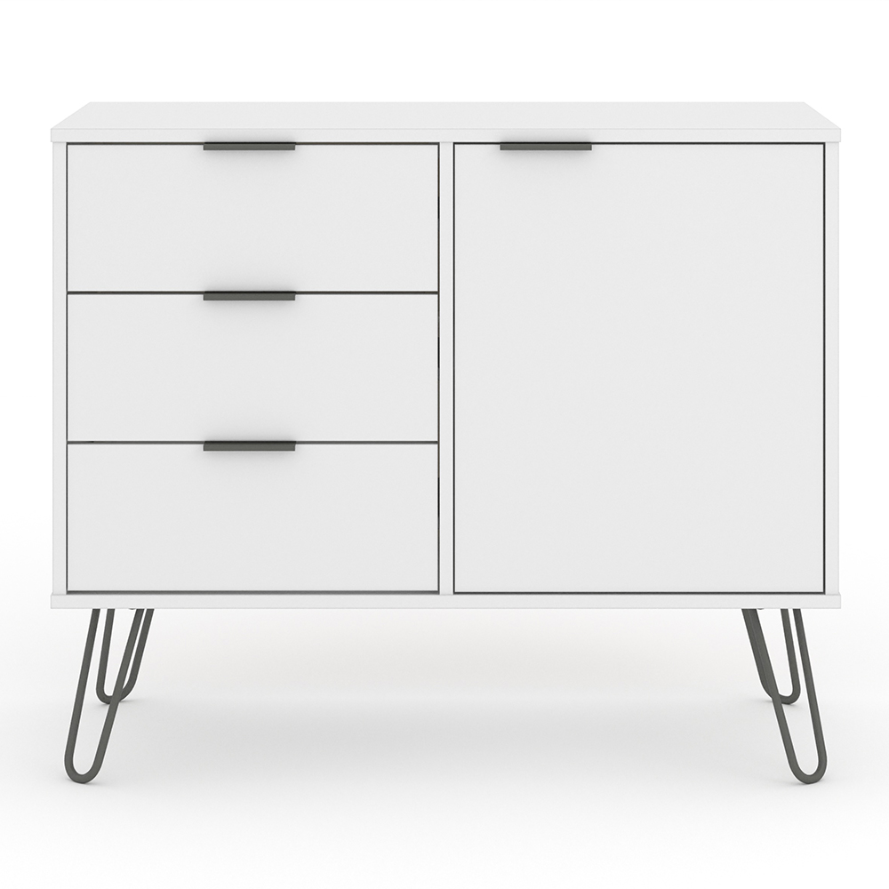Avoch Wooden Sideboard With 1 Door 3 Drawers In White