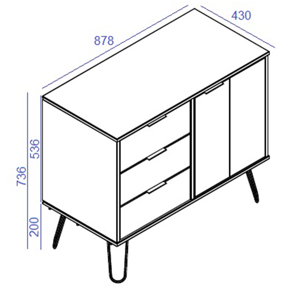 Avoch Wooden Sideboard With 1 Door 3 Drawers In White