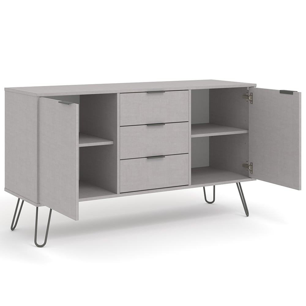 Avoch Wooden Sideboard With 2 Doors 3 Drawers In Grey