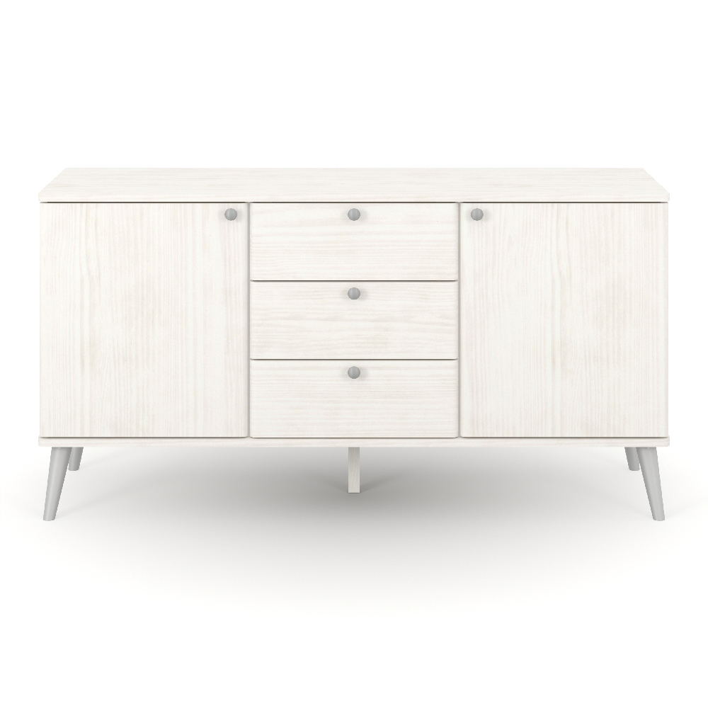 Avoch Wooden Sideboard With 2 Doors 3 Drawers In White