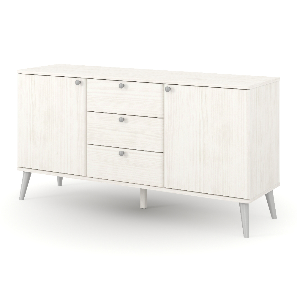 Avoch Wooden Sideboard With 2 Doors 3 Drawers In White