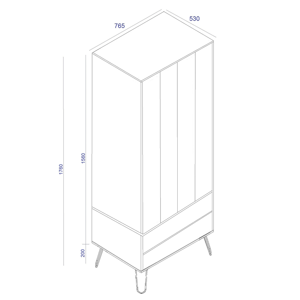 Avoch Wooden Wardrobe With 2 Doors 2 Drawers In White