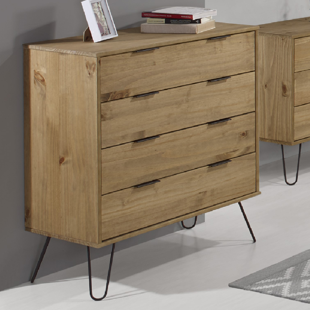 Read more about Avoch wooden wide chest of 4 drawers in oak