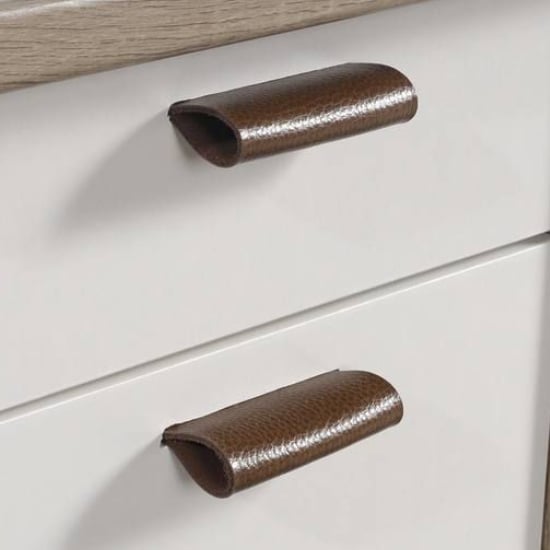 Acapulco Wooden Laptop Desk With 6 Drawers In Oak And White