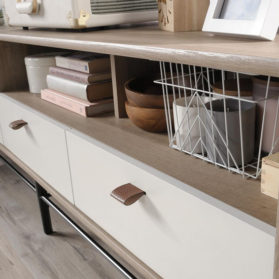 Acapulco Wooden TV Stand With 1 Door 2 Drawers In Oak And White