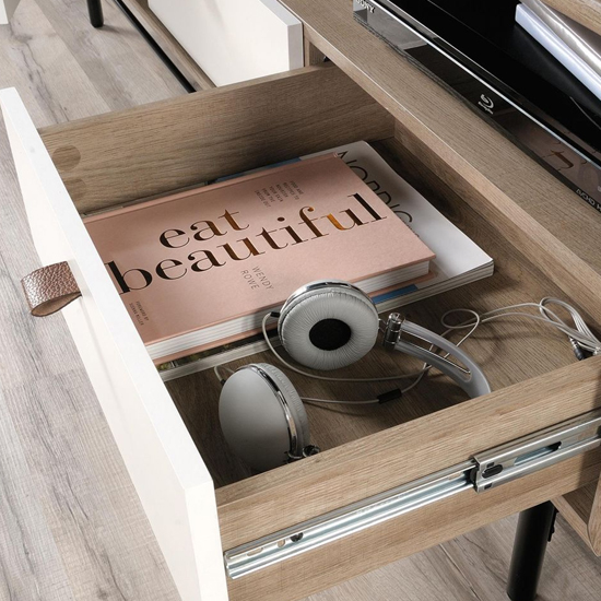 Acapulco Wooden TV Stand With 1 Door 2 Drawers In Oak And White