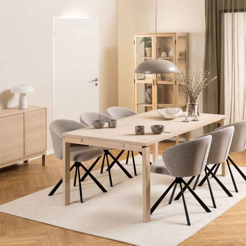 Avon Wooden Extending Dining Table - White Oak
