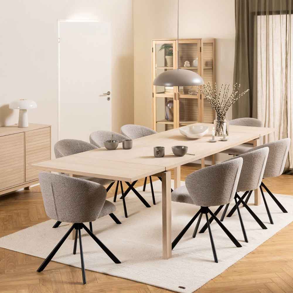 Avon Wooden Extending Dining Table - White Oak