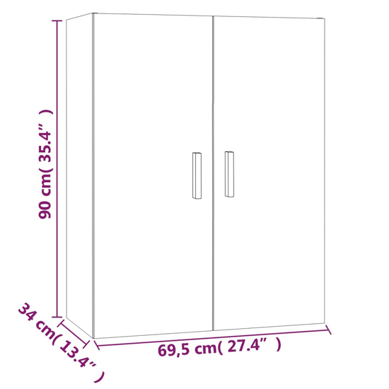 Avon Wooden Wall Storage Cabinet With 2 Door In Grey Sonoma Oak