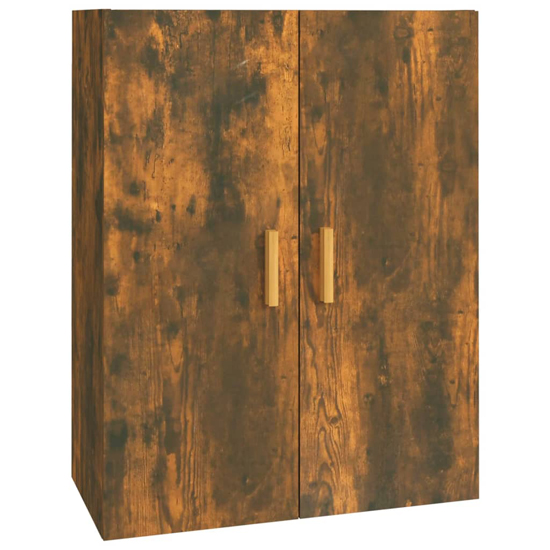 Avon Wooden Wall Storage Cabinet With 2 Doors In Smoked Oak