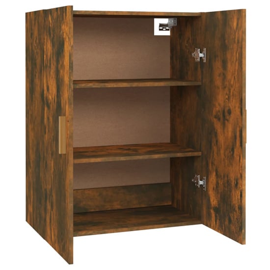 Avon Wooden Wall Storage Cabinet With 2 Doors In Smoked Oak